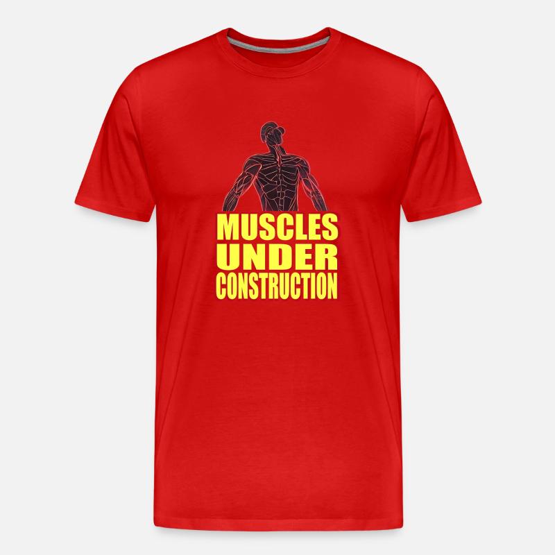 muscles under construction - Männer Premium Bio T-Shirt - Rot
