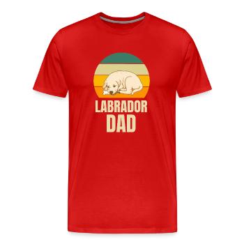 Chiens rétro Papa Labrador - T-shirt bio Premium Homme - rouge - Devant - Damien (186cm)