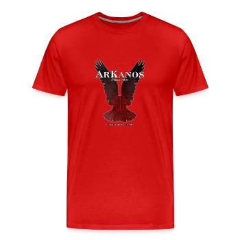 Arkanos Präludium - Männer Premium Bio T-Shirt - Rot - Vorne - Damien (186cm)