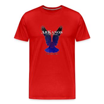 ArKanos letzter Wohnsitz - Männer Premium Bio T-Shirt - Rot - Vorne - Damien (186cm)