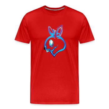 Kelinci Biru Online - Men's Premium Organic T-Shirt - red - Front - Damien (186cm)
