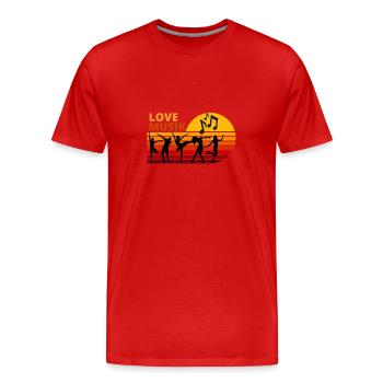 Music loves motif for dancers and creatives - Men's Premium Organic T-Shirt - red - Front - Damien (186cm)