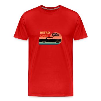 Auto Automobile sportlich vintage retro - Männer Premium Bio T-Shirt - Rot - Vorne - Damien (186cm)