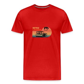 Photographe appareil photo vintage rétro - T-shirt bio Premium Homme - rouge - Devant - Damien (186cm)