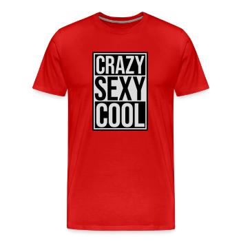 crazy sexy cool Design - Männer Premium Bio T-Shirt - Rot - Vorne - Damien (186cm)