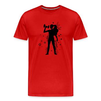 Bodybuilding Weightlifting Fitness Workout - Men's Premium Organic T-Shirt - red - Front - Damien (186cm)