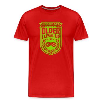 Vieillir - T-shirt bio Premium Homme - rouge - Devant - Damien (186cm)
