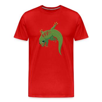 Gecko Illustration - T-shirt bio Premium Homme - rouge - Devant - Damien (186cm)