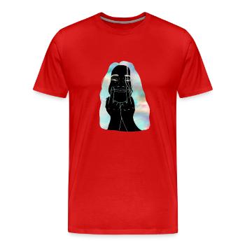 Doigt sourire - T-shirt bio Premium Homme - rouge - Devant - Damien (186cm)