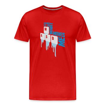 c’est ce qui m’émeut - T-shirt bio Premium Homme - rouge - Devant - Damien (186cm)