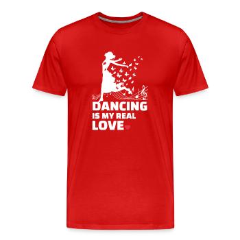 I love to dance - Men's Premium Organic T-Shirt - red - Front - Damien (186cm)
