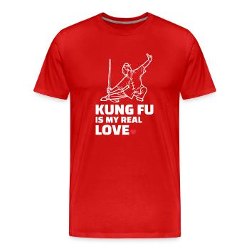J’adore le Kung-Fu - T-shirt bio Premium Homme - rouge - Devant - Damien (186cm)