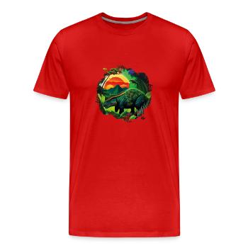 Jungle Rex - Männer Premium Bio T-Shirt - Rot - Vorne - Damien (186cm)