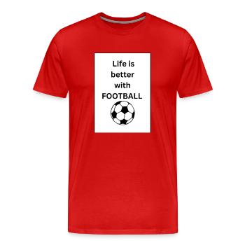 Football - Männer Premium Bio T-Shirt - Rot - Vorne - Damien (186cm)