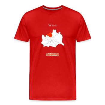 Bezirke Döbling Karte mit Wien Stadtkarte - Männer Premium Bio T-Shirt - Rot - Vorne - Damien (186cm)