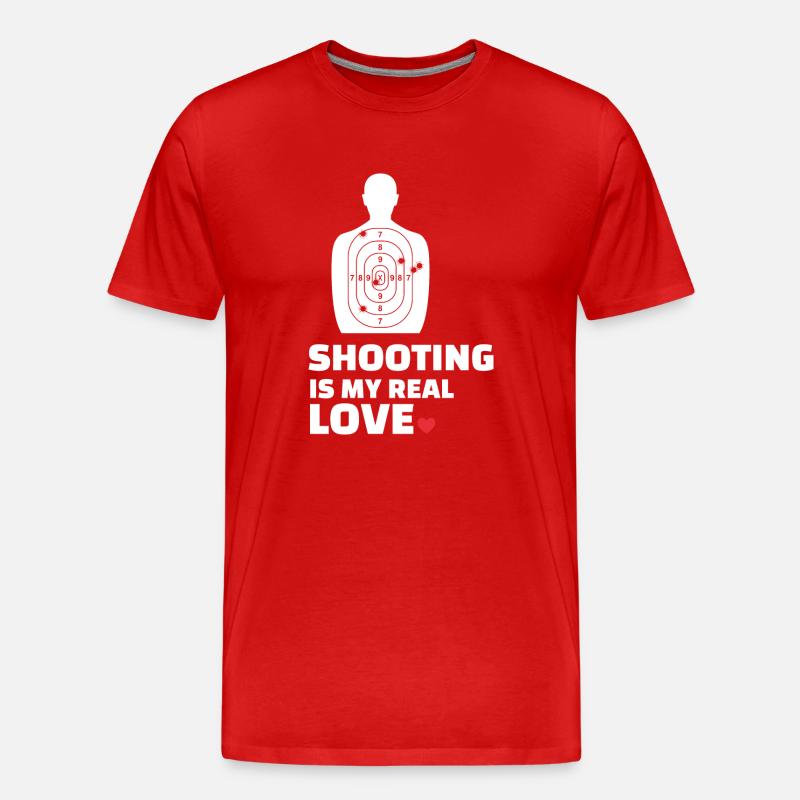 Ich liebe Schießen - Männer Premium Bio T-Shirt - Rot