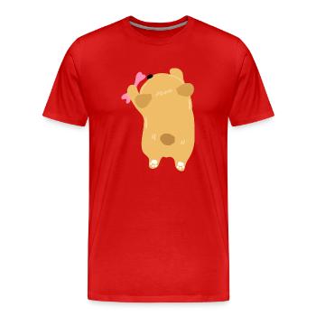 chiot mignon - T-shirt bio Premium Homme - rouge - Devant - Damien (186cm)