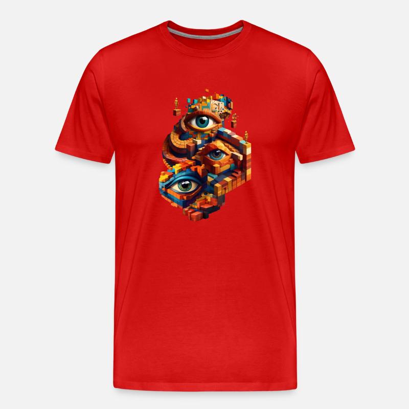 Eyeblocks - Männer Premium Bio T-Shirt - Rot