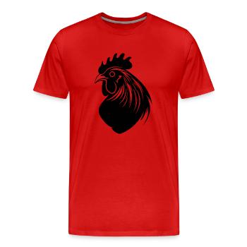 Poulet Poulailler Volaille Coq Ferme - T-shirt bio Premium Homme - rouge - Devant - Damien (186cm)