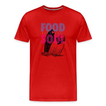 Surfen - Nahrung für die Seele - Männer Premium Bio T-Shirt - Rot - Vorne - Damien (186cm)
