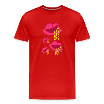 Yamirka-Lippen - Männer Premium Bio T-Shirt - Rot - Vorne - Damien (186cm)