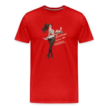 Salutations de la cuisine - T-shirt bio Premium Homme - rouge - Devant - Damien (186cm)