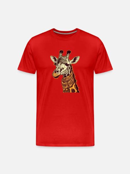 Lydia die Giraffe - Männer Premium Bio T-Shirt - Rot