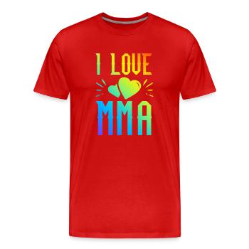 J’aime Mma - T-shirt bio Premium Homme - rouge - Devant - Damien (186cm)