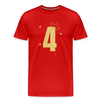 4th anniversary golden crown - Men's Premium Organic T-Shirt - red - Front - Damien (186cm)