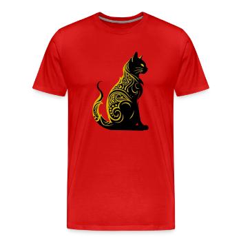 cat - Männer Premium Bio T-Shirt - Rot - Vorne - Damien (186cm)