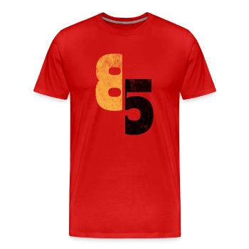 Nummer 85 - Männer Premium Bio T-Shirt - Rot - Vorne - Damien (186cm)