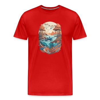 vintage sea wolfs & whales - T-shirt bio Premium Homme - rouge - Devant - Damien (186cm)