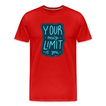Nur du schränkst ein - Männer Premium Bio T-Shirt - Rot - Vorne - Damien (186cm)