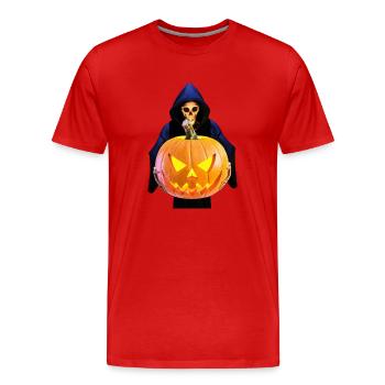 Grim Reaper célèbre Halloween - T-shirt bio Premium Homme - rouge - Devant - Damien (186cm)