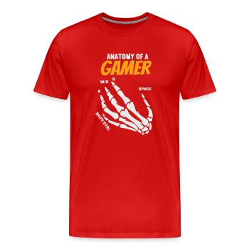Anatomie d’un joueur - T-shirt bio Premium Homme - rouge - Devant - Damien (186cm)