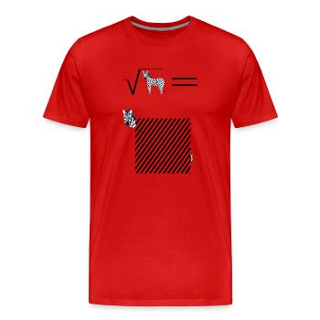 Die Quadratwurzel eines Zebras | Ich liebe Mathe - Männer Premium Bio T-Shirt - Rot - Vorne - Damien (186cm)