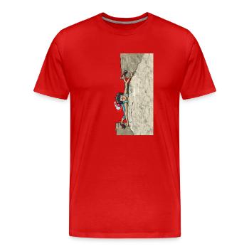 Escalade d’intersection - T-shirt bio Premium Homme - rouge - Devant - Damien (186cm)