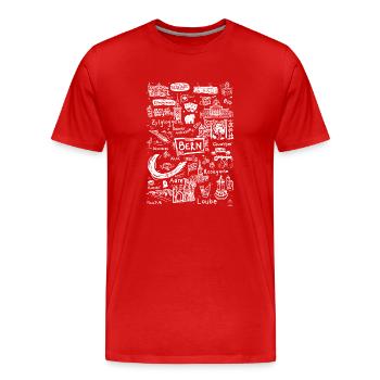 Bern Begegnen - Männer Premium Bio T-Shirt - Rot - Vorne - Damien (186cm)
