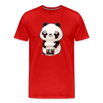 Otaku Kawaii Manga Anime Panda Bear Tasse à café - T-shirt bio Premium Homme - rouge - Devant - Damien (186cm)