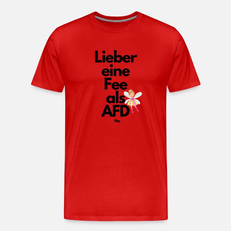 Lieber eine Fee als AFD - Männer Premium Bio T-Shirt - Rot