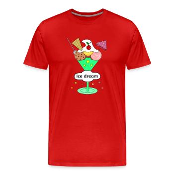 Rêve de glace - T-shirt bio Premium Homme - rouge - Devant - Damien (186cm)
