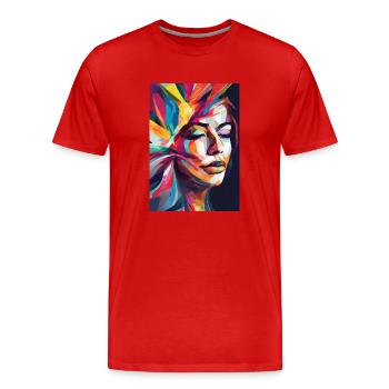 Abstraktes Bild - Männer Premium Bio T-Shirt - Rot - Vorne - Damien (186cm)