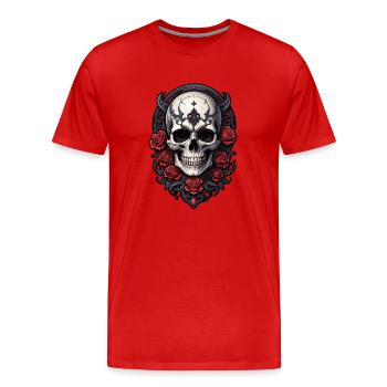 Crâne - T-shirt bio Premium Homme - rouge - Devant - Damien (186cm)