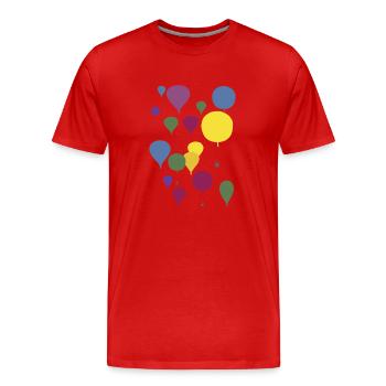 Bunte Ballone - Männer Premium Bio T-Shirt - Rot - Vorne - Damien (186cm)
