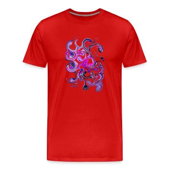 « Krake32 » par Acryl Galerie & Design - T-shirt bio Premium Homme - rouge - Devant - Damien (186cm)