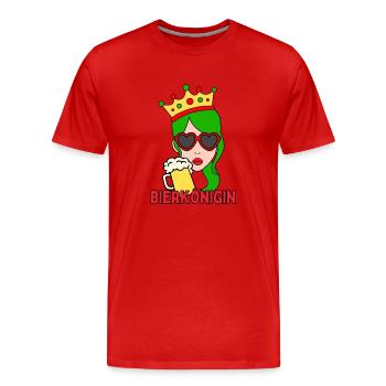 Bierkönigin - Männer Premium Bio T-Shirt - Rot - Vorne - Damien (186cm)