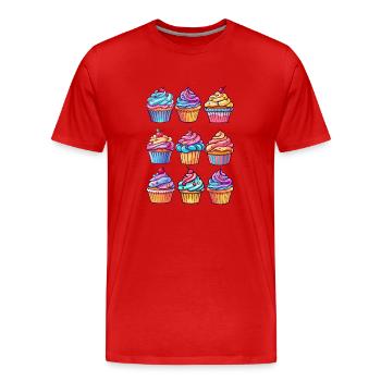 Cupcake - Männer Premium Bio T-Shirt - Rot - Vorne - Damien (186cm)