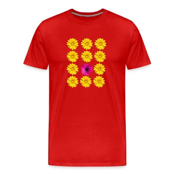 Blüten Blumen Botanik - Männer Premium Bio T-Shirt - Rot - Vorne - Damien (186cm)