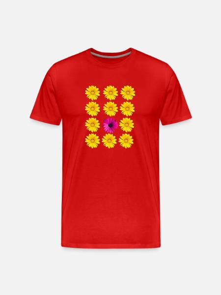 Blüten Blumen Botanik - Männer Premium Bio T-Shirt - Rot