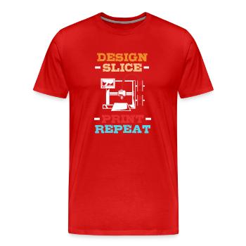 3D Printing - Men's Premium Organic T-Shirt - red - Front - Damien (186cm)